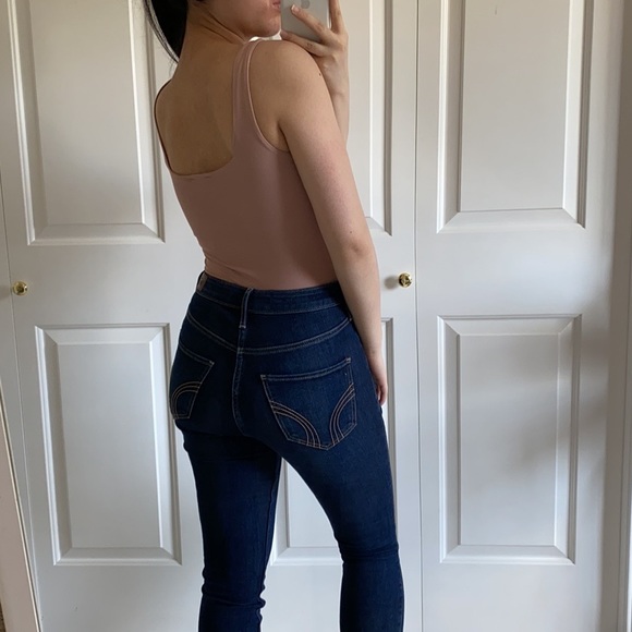 FREELY - Dusty Pink Square Neck Tank Bodysuit - Picture 5 of 11